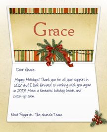 Happy Holidays Image of Business eCard with Antique Note