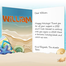 Happy Holidays Image of Business eCard with Beach Holidays