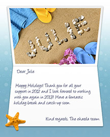 Happy Holidays Image of Business eCard with Beachtime