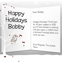 Happy Holidays Image of Business eCard with Bird in Tree