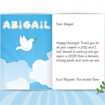 Happy Holidays Image of Business eCard with Dove