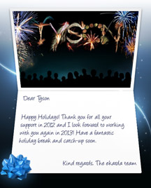 Happy Holidays Image of Business eCard with Fireworks