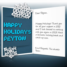 Happy Holidays Image of Business eCard with Snowflake Message