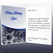 Happy Holidays Image of Business eCard with Stars and Snowflakes