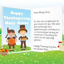 Image of Thanksgiving Business eCard with Pilgrims