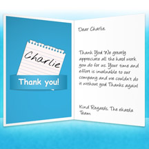 Image of Thank you Business eCard with Blue Note