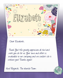 Image of Thank you Business eCard with Flowers