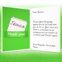 Image of Thank you Business eCard with Green Note