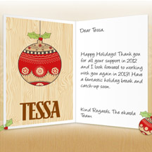 Image of Business Christmas Holidays eCard with Bauble and Holly