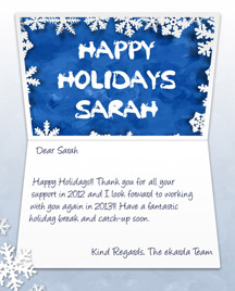 Image of Business Christmas Holidays eCard with Snowflakes