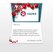 Custom Happy Holidays Christmas Business eCard Caltex