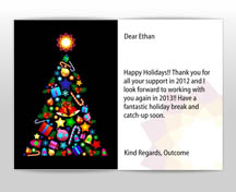 Custom Happy Holidays Christmas Business eCard Outcome