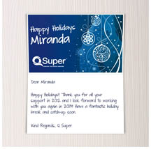 Custom Happy Holidays Christmas Business eCard Qsuper