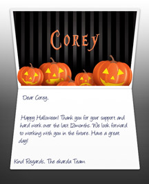 Image of Halloween Business eCard with Pumpkins