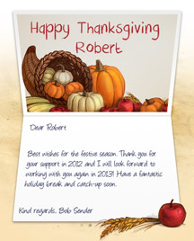 Image of Thanksgiving Business eCard with Cornucopia