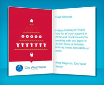 Custom Happy Holidays Christmas Business eCard City West Water