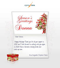 Custom Happy Holidays Christmas Business eCard Express Data