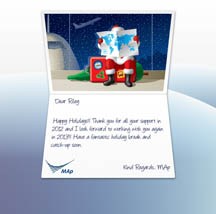 Custom Happy Holidays Christmas Business eCard MAp