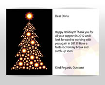 Custom Happy Holidays Christmas Business eCard Outcome